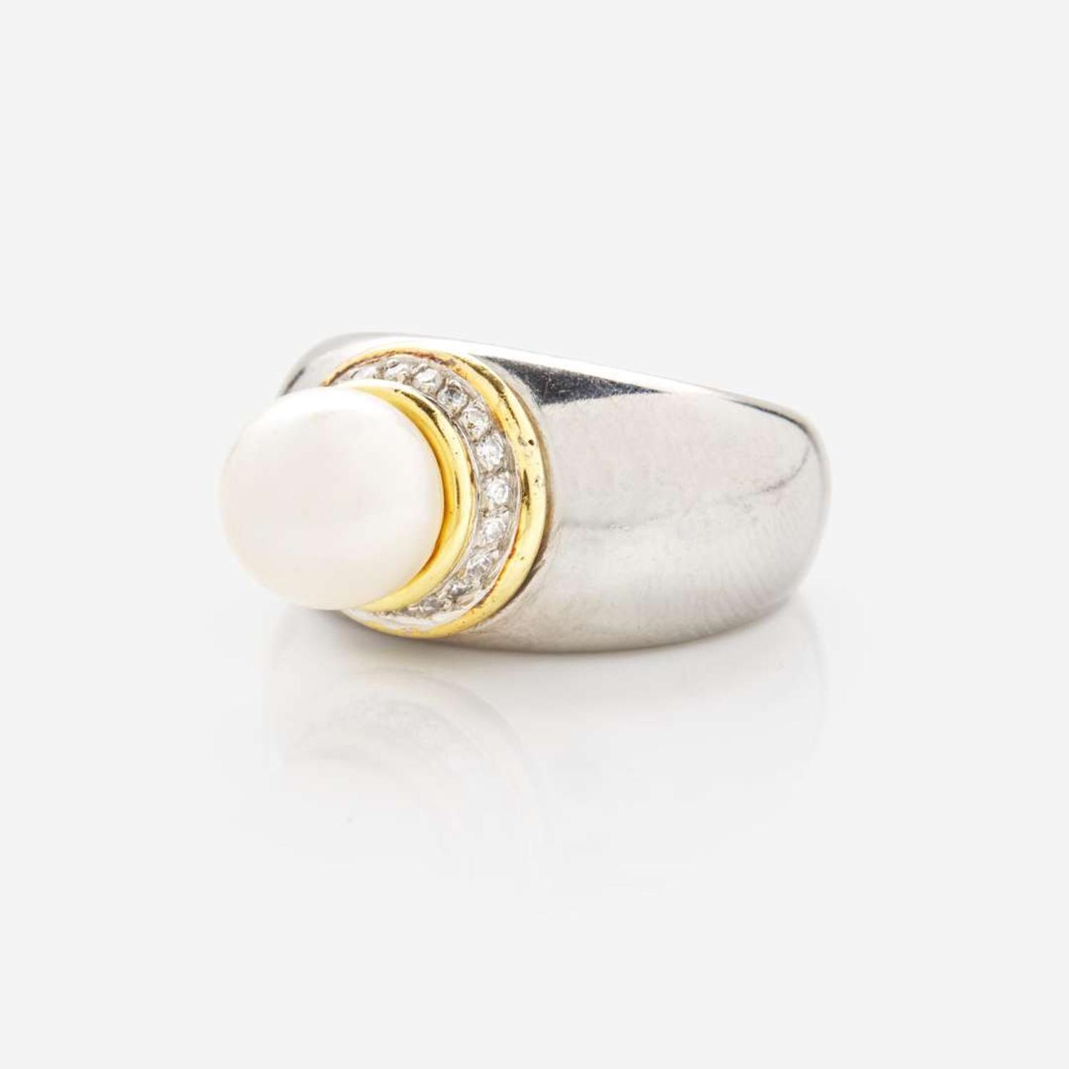 A Paloma Picasso for Tiffany & Co. Pearl Ring, Sterling Silver Bracelet, and Three Lagos Rings Lagos, Tiffany & Co.