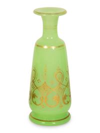 Six French Gilt Decorated Opaline Glass Articles