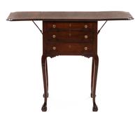 A George III Style Mahogany Jewelry Chest, Height 28 x width 18 1/2 x depth 14 inches.