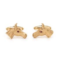 Yellow Gold Horse Head Cufflinks
