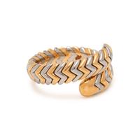 BVLGARI, YELLOW GOLD AND STEEL 'SPIGA' RING
