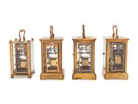 Four French Brass Carriage Clocks