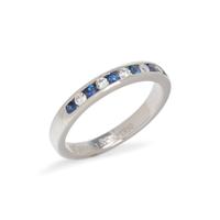 TIFFANY & CO., PLATINUM, DIAMOND AND SAPPHIRE RING