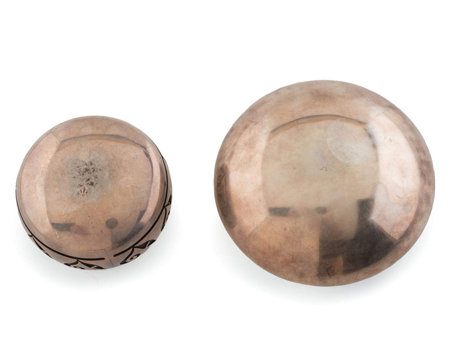Pair of Silver Overlay Seed Jars