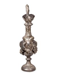 A Large Neoclassical Silvered Metal Ewer