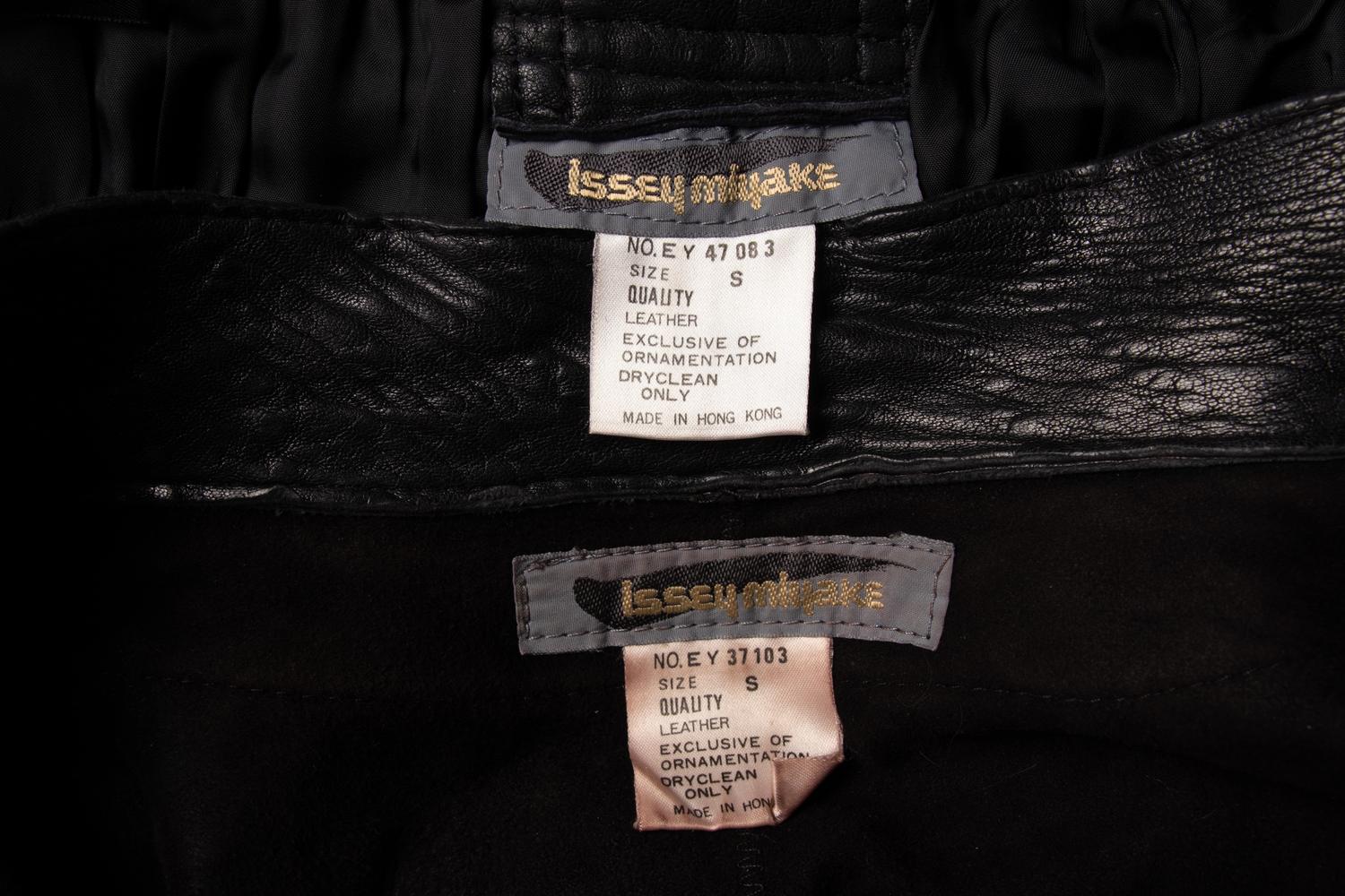 Issey Miyake Black Leather Ensemble, 1980s