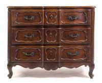 A Louis XV Provincial Walnut Commode Height 38 1/2 x width 48 1/4 x depth 23 inches. — 18TH CENTURY