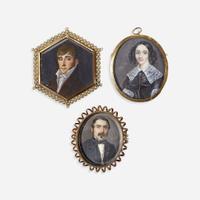 Continental School 19th Century Three portrait miniatures