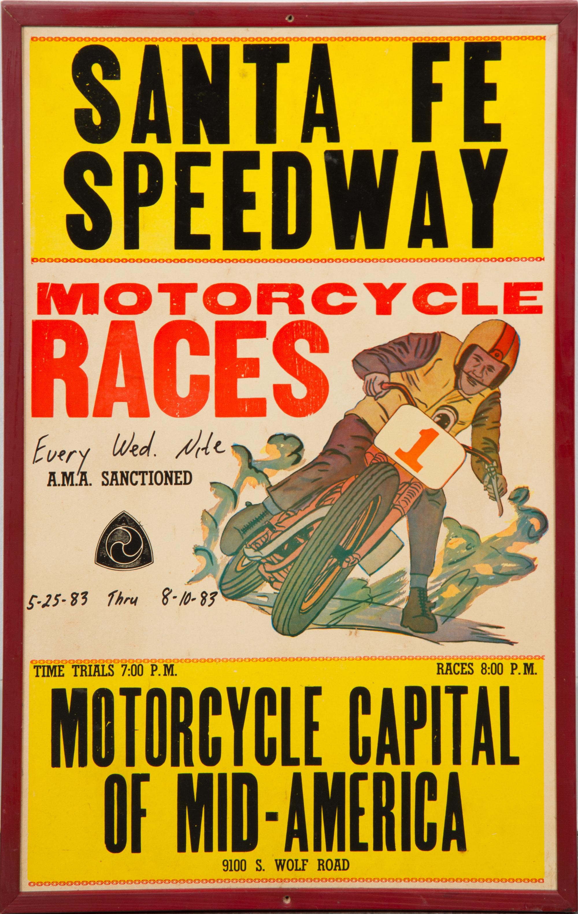 A Collection of Racing Posters Largest 36 x 24 1/8 inches (framed).