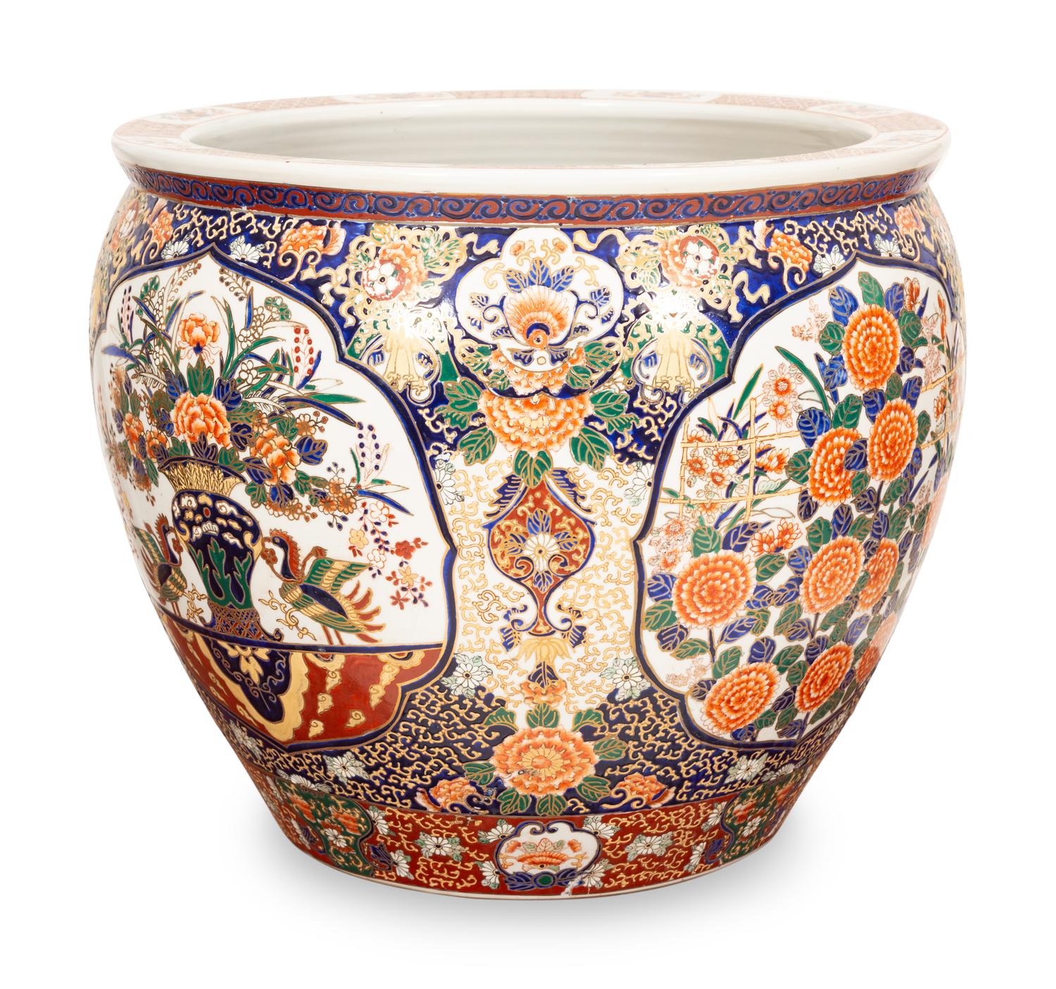 A Chinese Porcelain Jardinière in the Imari Palette