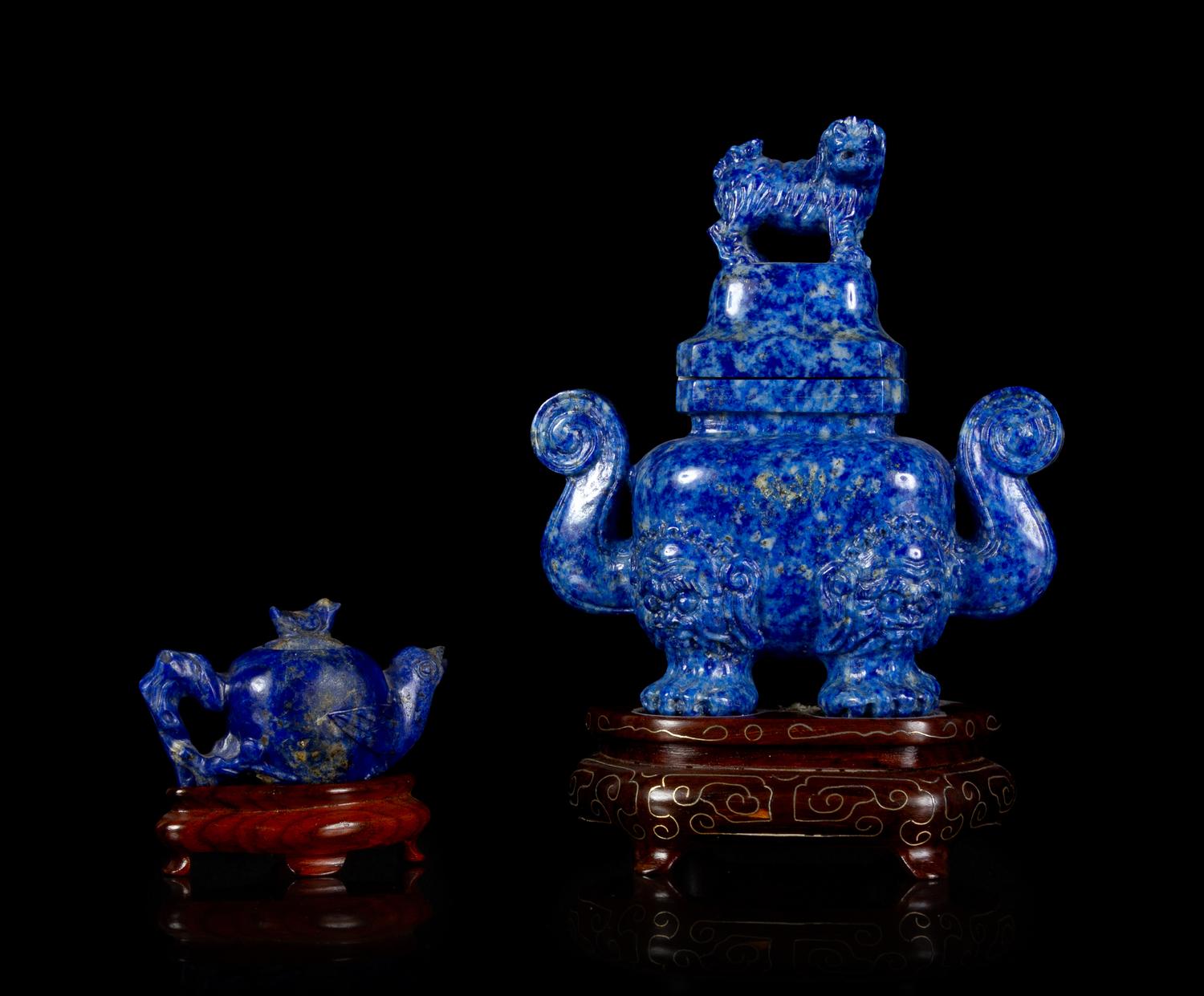 Two Chinese Lapis Lazuli Articles