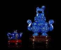 Two Chinese Lapis Lazuli Articles