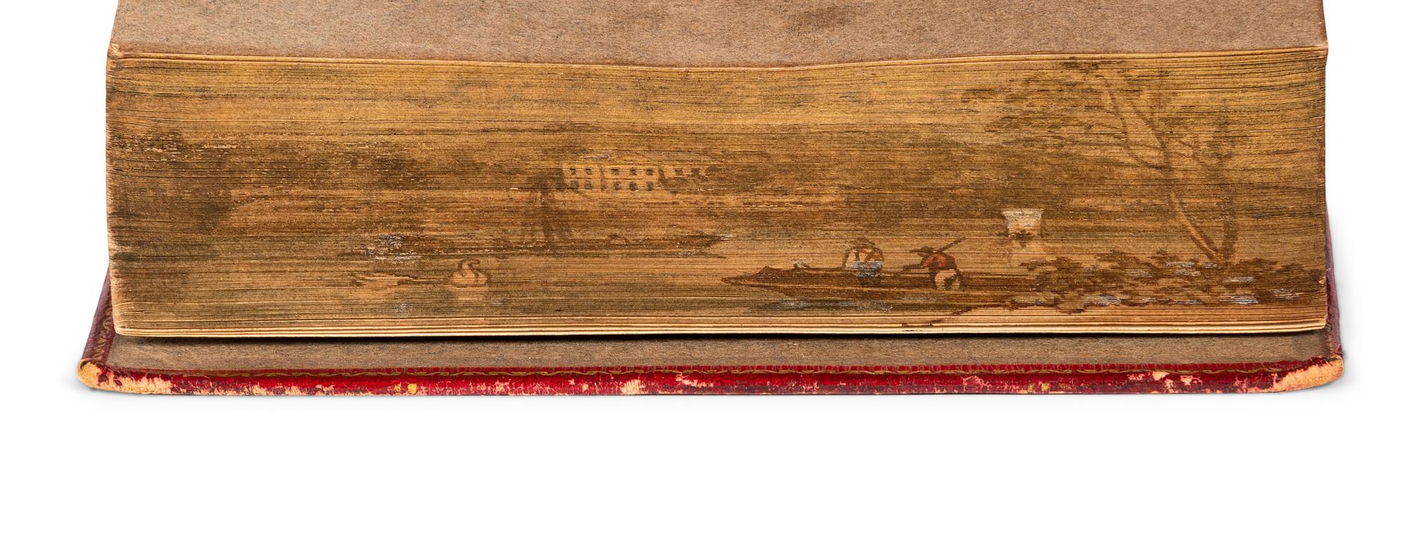 [FORE-EDGE PAINTING]. [FORE-EDGE PAINTING]. A group of 3 books with FORE-EDGE PAINTINGS depicting scenes of the English countryside and manor houses, comprising: