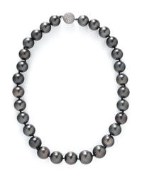 CULTURED GRAY PEARL AND DIAMOND NECKLACE