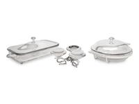 A Christofle Silver-Plate Covered Serving Dish and Caviar Server