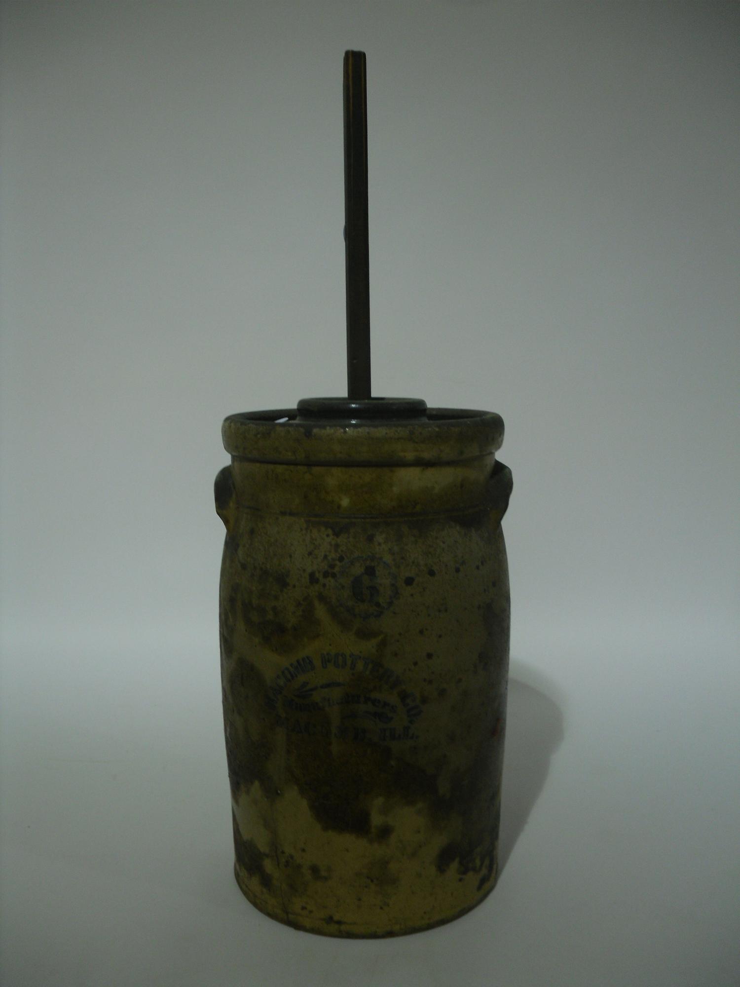 A Group of Seven Pottery Stoneware Articles Height of tallest 18 1/2 inches.