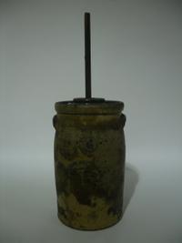 A Group of Seven Pottery Stoneware Articles Height of tallest 18 1/2 inches.