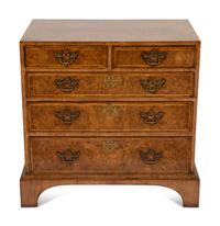 A Pair of George I Style Burl Walnut Chests of Drawers