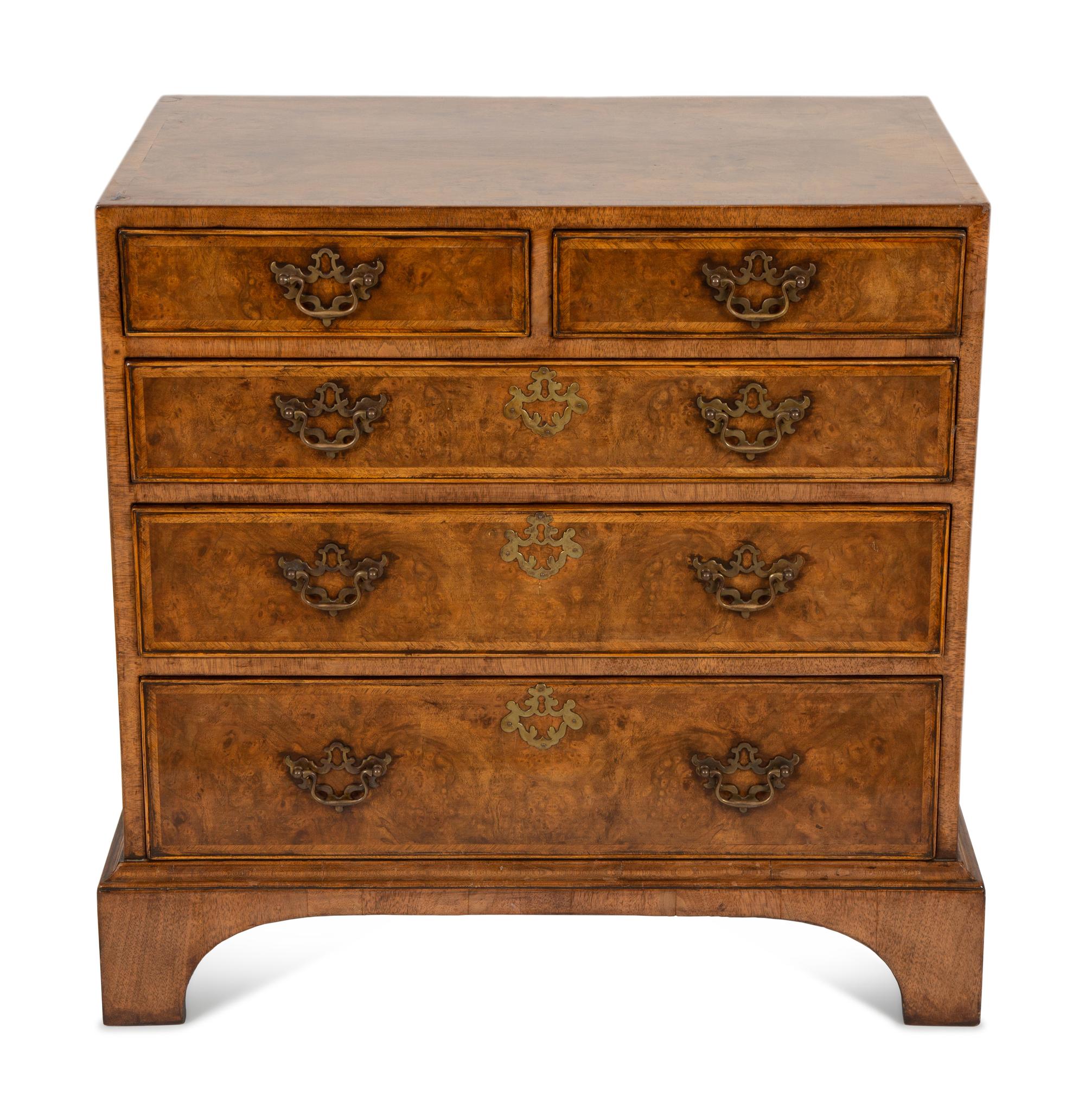 A Pair of George I Style Burl Walnut Chests of Drawers