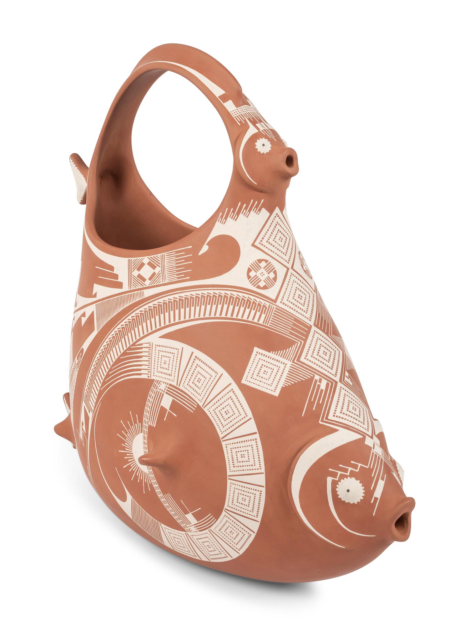 Hanging Pottery Fish Basket