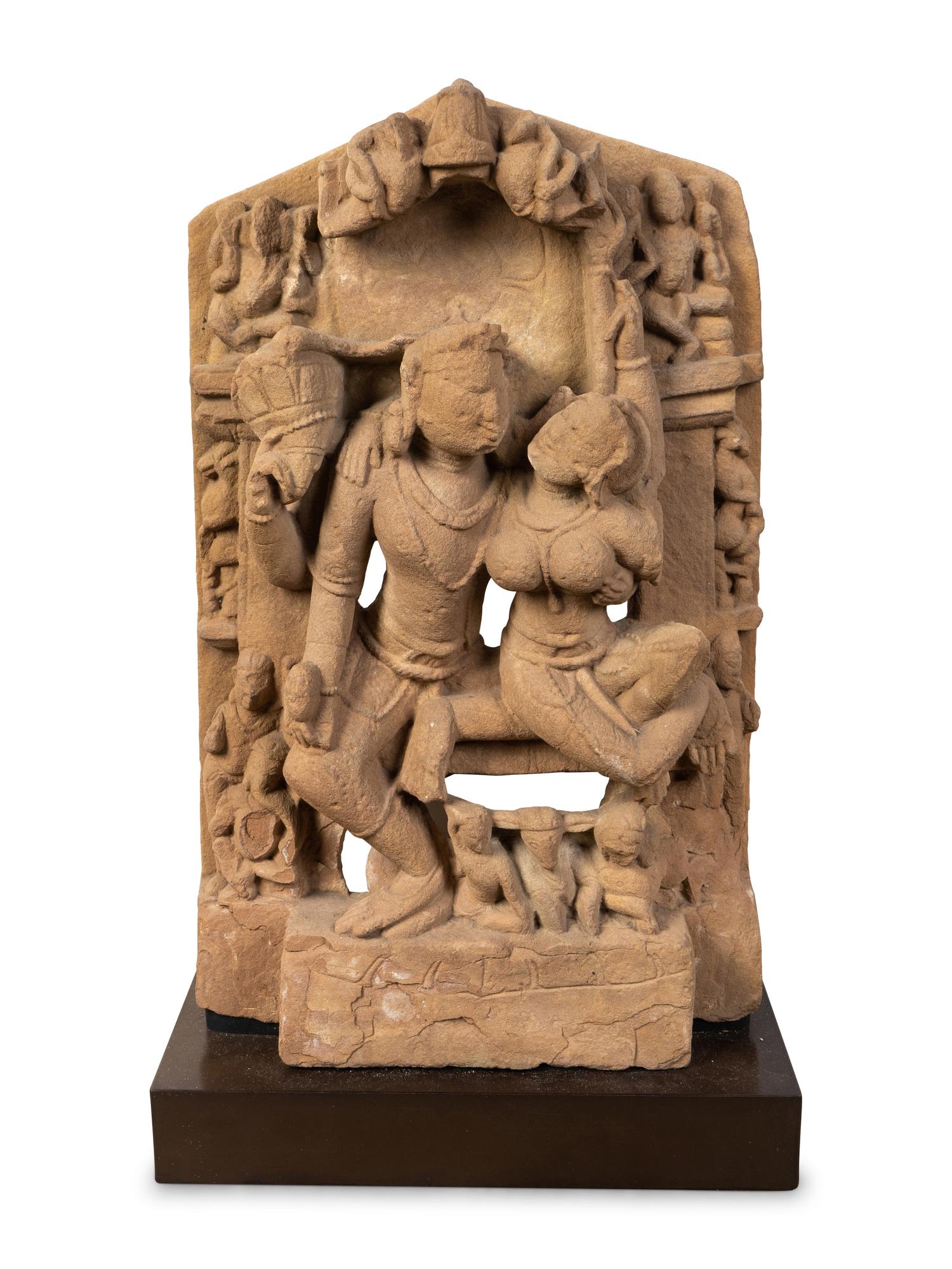 A Large Indian Sandstone Figural Group