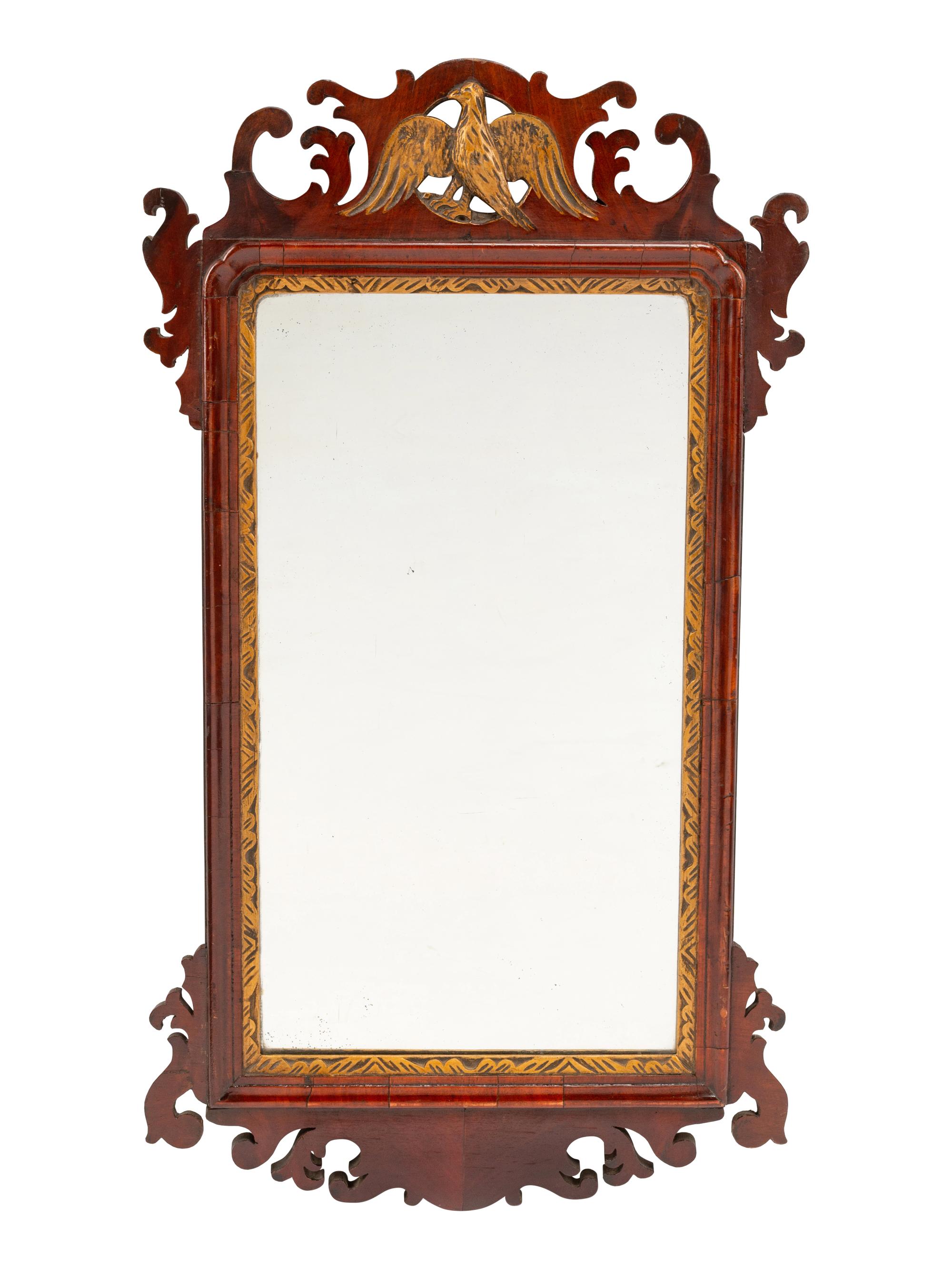 A George III Style Parcel Gilt Mahogany Mirror