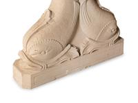 A Cast Stone Dolphin-Form Double Pedestal Table
