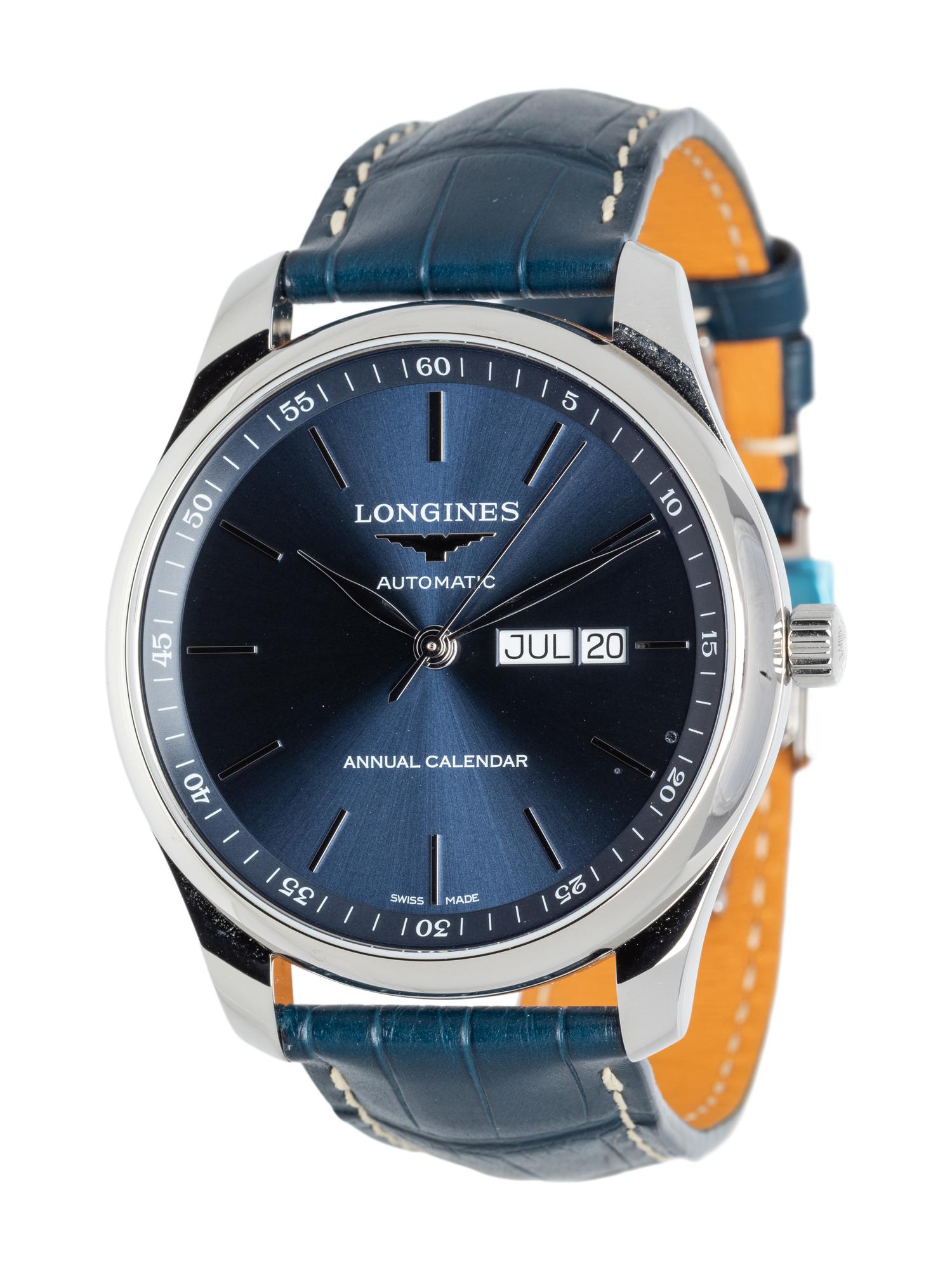 LONGINES, STAINLESS STEEL REF. L2.920.4 'MASTER' ANNUAL CALENDAR WRISTWATCH