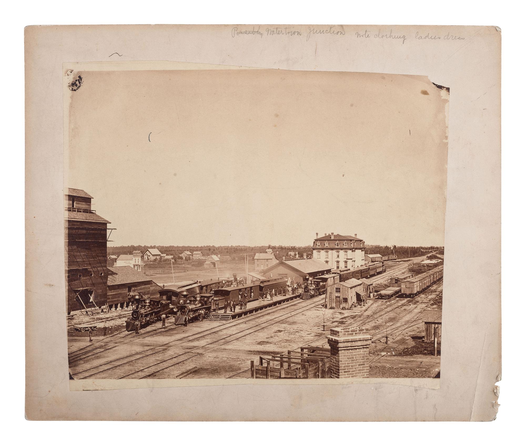 [TRANSPORTATION]. 4 photographs, incl. railroad and steamship views.