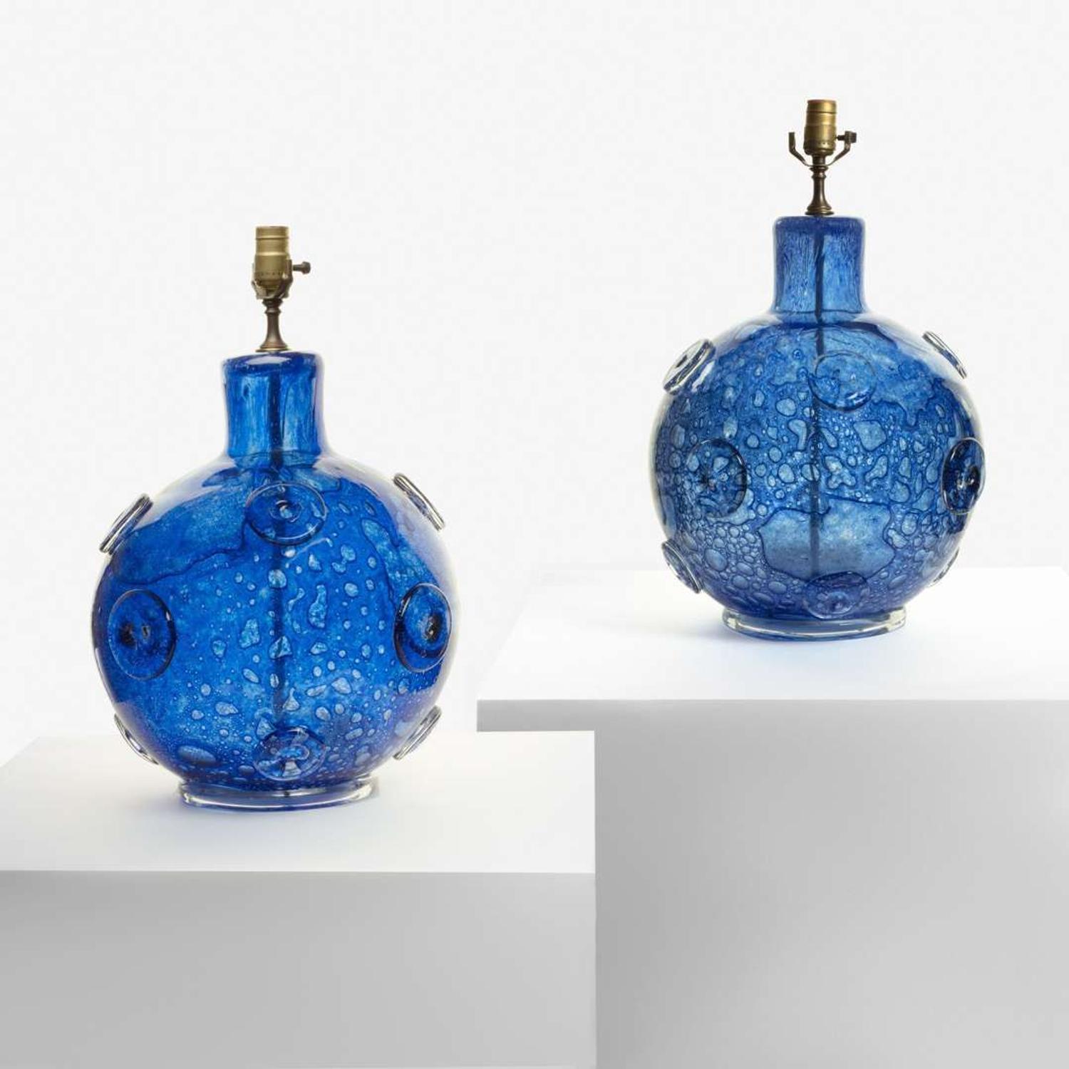 Ercole Barovier (Italian, 1889-1974) Pair of "Efeso" Table Lamps, Italy, 1964