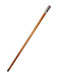 An Edwardian Silver Mounted Malacca Drinking 'System' Walking Stick