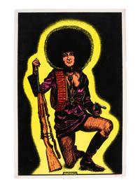 [BLACK POWER]. A group of 2 blacklight posters on velvet, incl. Pantheress and Panther . [Ca 1970].