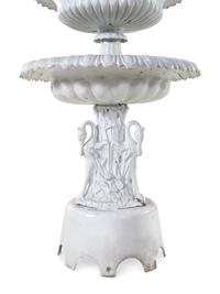 A Pair of Victorian Style Painted Iron Fountains
