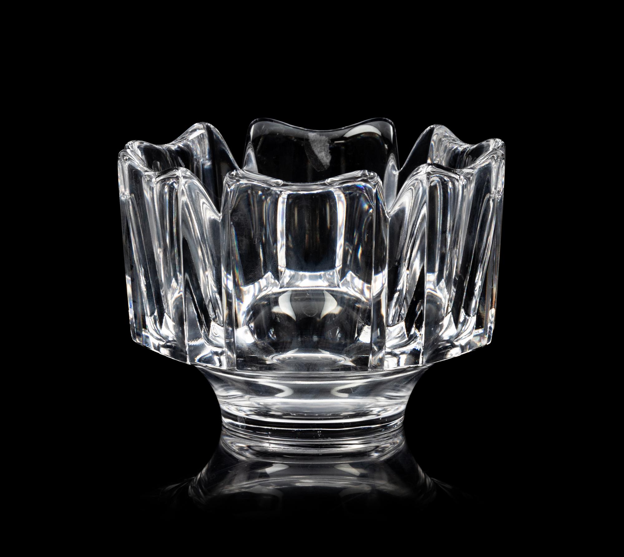 A Group of Six Orrefors and Kosta Glass Table Articles