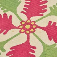 A "Princess Feather" Red and Green Pieced and Appliqued Cotton Quilt