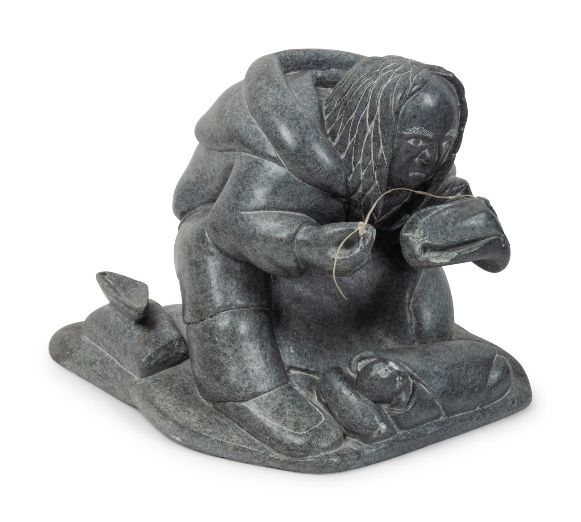 Three Large Inuit Soapstone Carvings