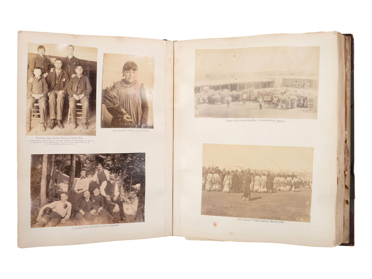 [NATIVE AMERICANS]. JUNKIN, William W. (1831-1903). A Collection of Indian Photographs and Views with Photos of a Few White Employes [ sic ] Together with Some Indian Letters and Paintings. Made by W.W. Junkin, Fairfield, Iowa. 1889-93.