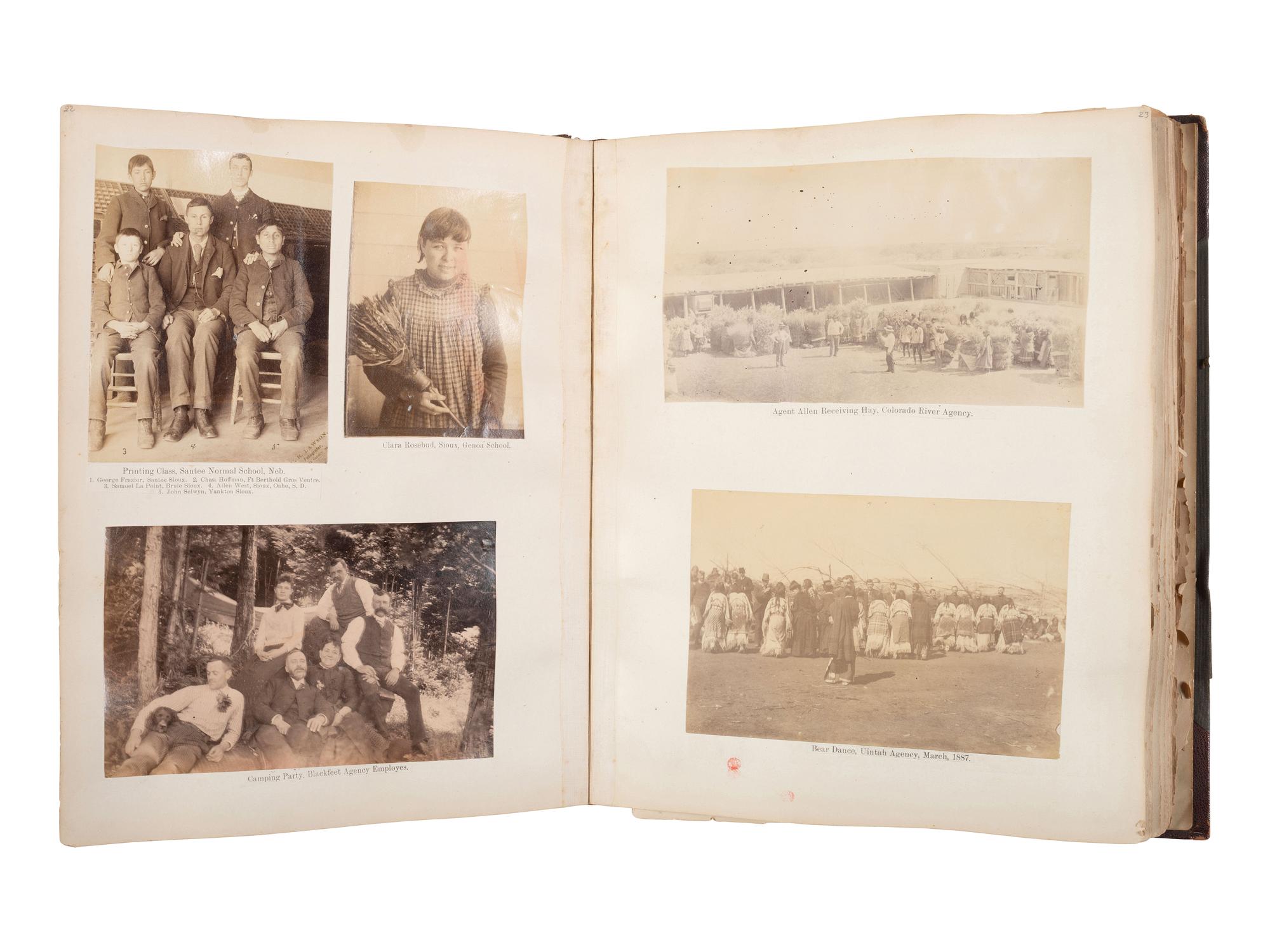 [NATIVE AMERICANS]. JUNKIN, William W. (1831-1903). A Collection of Indian Photographs and Views with Photos of a Few White Employes [ sic ] Together with Some Indian Letters and Paintings. Made by W.W. Junkin, Fairfield, Iowa. 1889-93.
