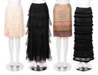 Four Designer Skirts: One Badgley Mischka, Three Oscar de la Renta, 2000-2010s