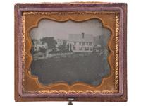 [EARLY PHOTOGRAPHY]. A group of 4 outdoor cased images featuring buildings and structures, comprising:
