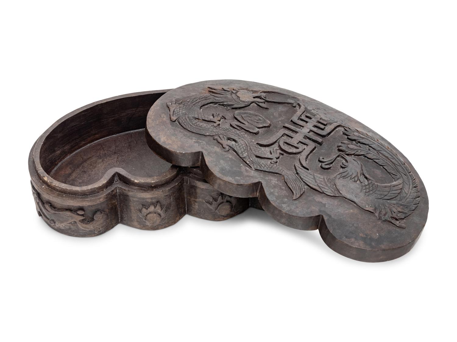 A Chinese Export Metal Box with Dragons