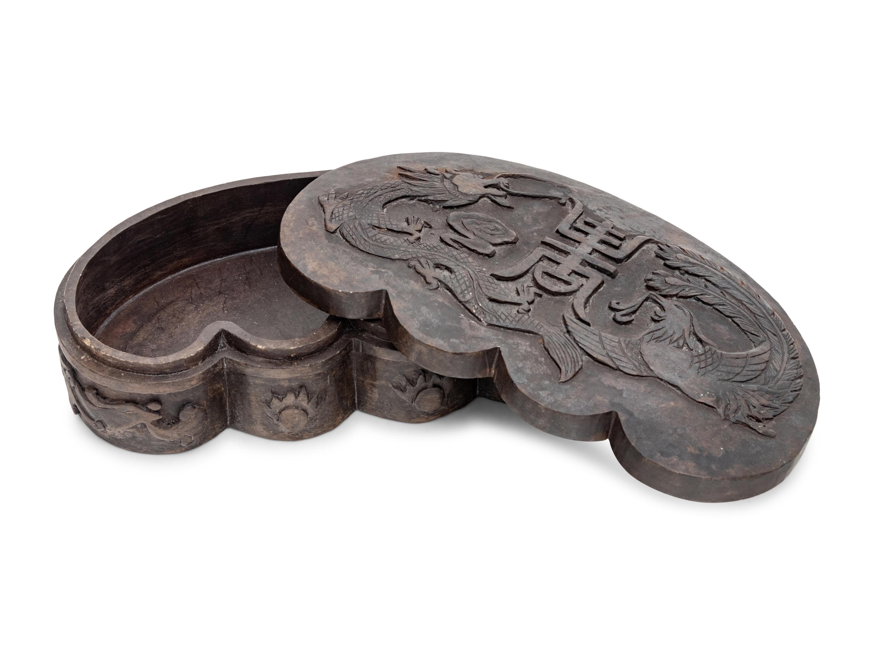 A Chinese Export Metal Box with Dragons