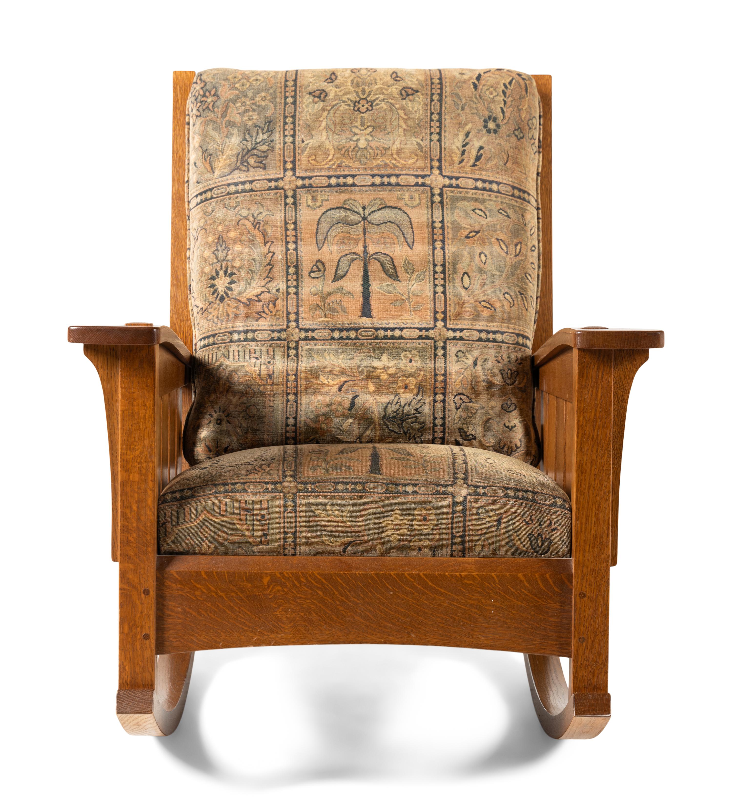 Arts and Crafts Style Oak Rocking Chair