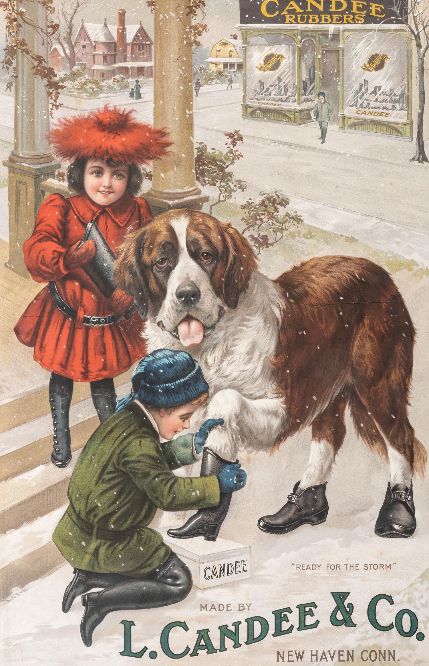 An L. Candee & Co. Rubber Boot Advertising Lithograph