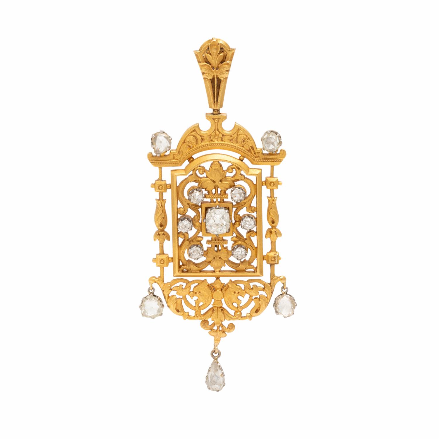 Diamond and Yellow Gold Pendant