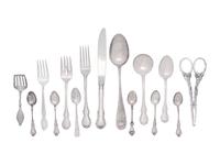 A Mixed Silver and Silver-Plate Flatware Service