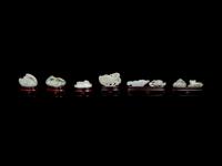Eight Chinese Carved Jade Figures of Animals