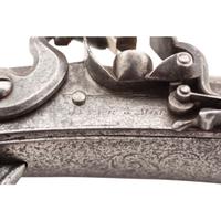 Scottish Steel Scroll Butt Flintlock Pocket Pistol