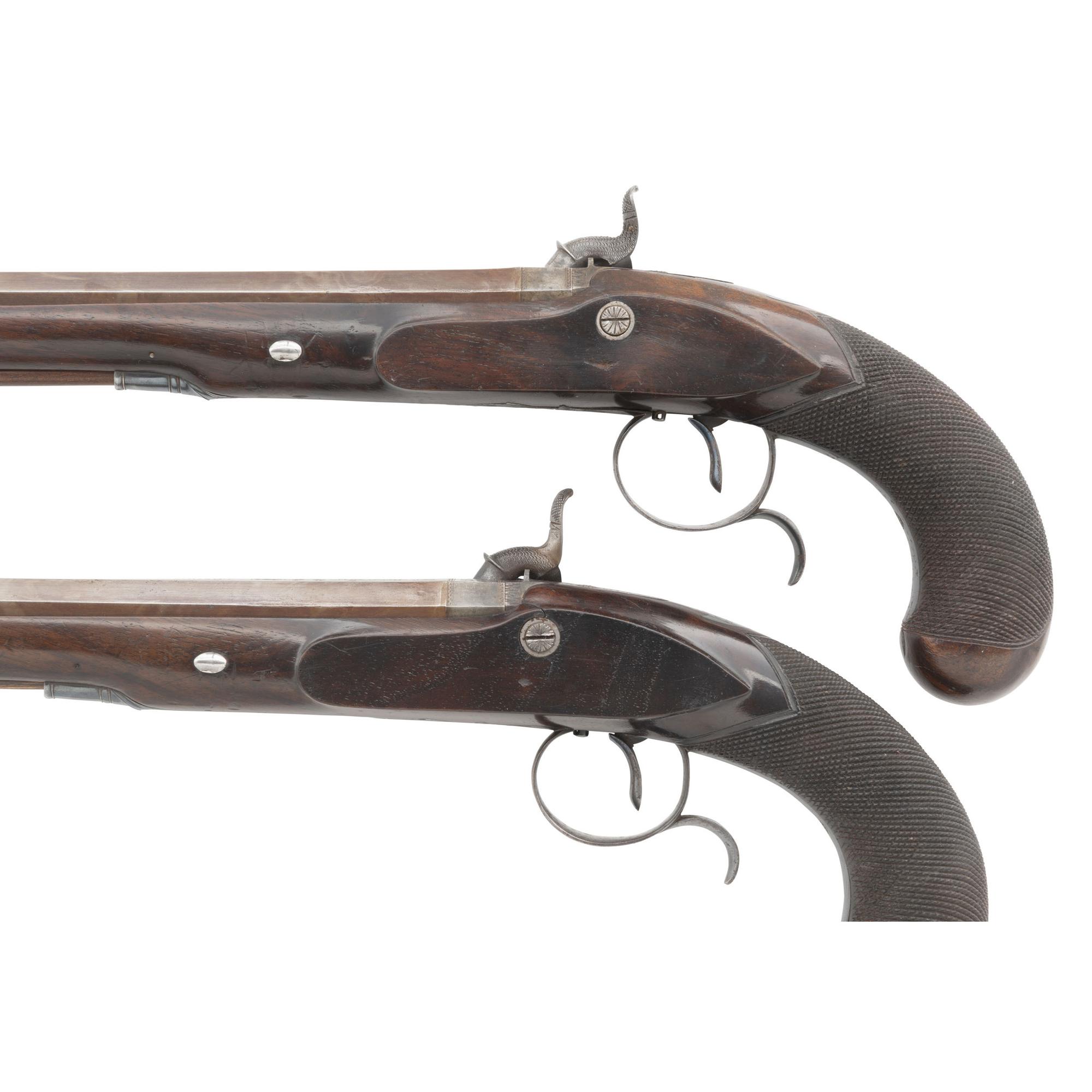 Cased Pair of Percussion Altered Pistols by John Richards of London