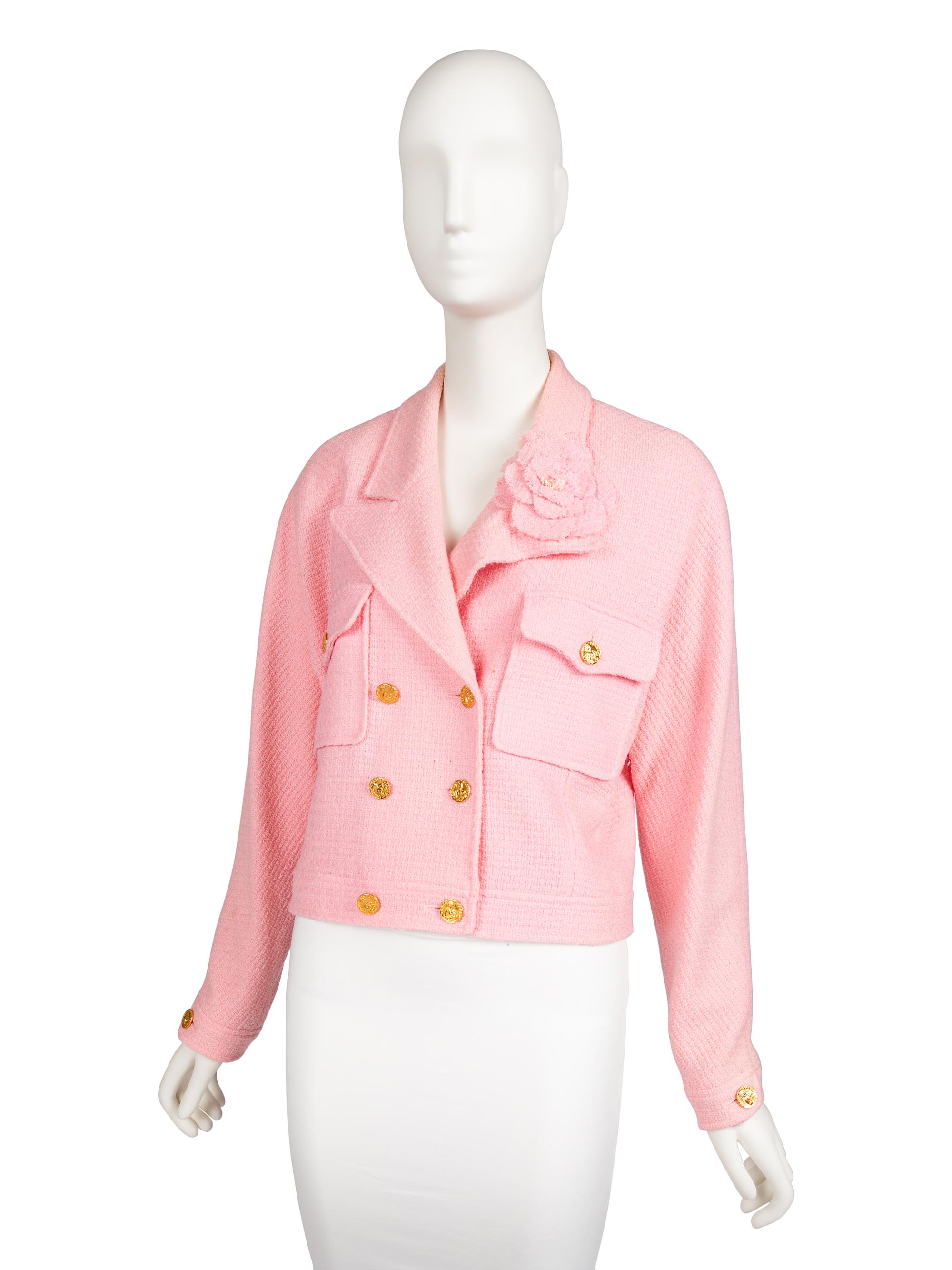Chanel Pink Double-Breasted Jacket, 1990s